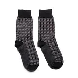 Шкарпетки з принтом клітки високі безшовні якісні ORGANIC cotton JILL ANTONY Чорний, 42-43