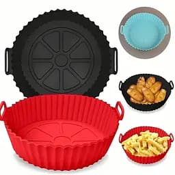 Кругла силіконова форма для аерогриля, духовки та мультипечі 21х21 см, Kitchen Master Зелений 87958 - мініатюра 6