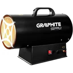 Тепловая пушка газовая Graphite аккумуляторная 30 кВт, площадь обогрева 150 кв.м., напольная, черная (58GE101)