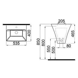 Раковина Idevit Halley 40x55 3201-2405, Білий - мініатюра 3