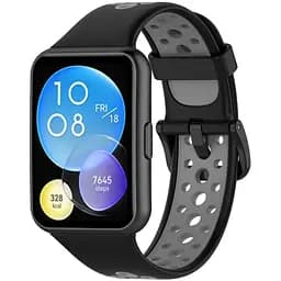 Силиконовый ремешок Primolux Perfor Classic для смарт-часов Huawei Watch Fit 2- Black Grey