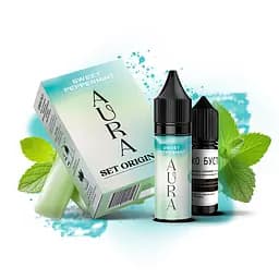 Набір компонентів для самозамісу сольової заправки Aura 30 мл Sweet Peppermint М'ята перцева, 0-50 мг (17207)