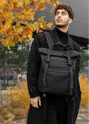 Чоловічий рюкзак Sambag RollTop ZARD чорний тканевий 41 х 30 х 16 см (24238065m) - мініатюра 5
