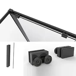 Душова кабіна Dusel DSL191B+DSL195B Black Matt 1200x900x1900, Чорний матовий, Універсальна, прозрачний, Чорний матовий, 120x90 - мініатюра 2