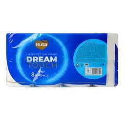 Папір туалетний Ruta Dream touch 8 рулонів білий 