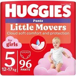 Набір підгузки-трусики для дівчаток Huggies Pants Little Movers 5 (12-17 кг) 96 шт.
