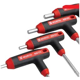 Набір викруток Wurth Zebra Red Stripe з Т-подібним руків'ям з кулькою, 7 шт. (5751914062)