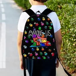Рюкзак детский Амонг Ас "Among Us" 34х27см, городской ранец для мальчика с принтом (00329)