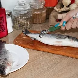 Рибочистка ніж для чищення риби з пластиковою ручкою 15 см, Kitchette Зелений 85815 - мініатюра 1