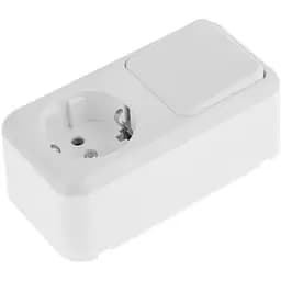 Вимикач одноклавішний + розетка із заземленням Brille RB-1V + 1RW (42-263)