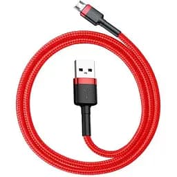 Кабель укорочений 50 см Baseus Cafule Cable Micro USB 2.4A 0.5 м червоний (CAMKLF-A09)