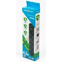 Фильтр питания Maxxter 5 розеток 4.5м черный (SPM5-G-15B)