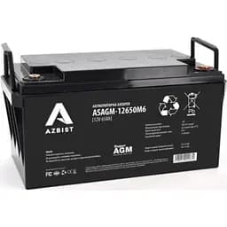 Аккумулятор Azbist Super AGM ASAGM-12650M6, Black Case, 12V 65.0Ah Q1/48