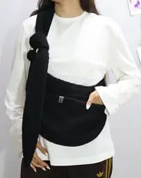 Слінг сумка переноска через плече для тварин собак котів дрібних порід до 6 кг ремінцем із кишенею dogs bomba чорний 