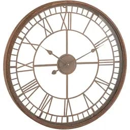 Настінні годинники J-line круглі в металевому корпусі 67 см коричневого кольору (17178)