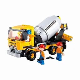 Конструктор Sluban M38-B0550 — Бетономішалка та будівельна тачка, 248 деталей з фігурками, різнокольоровий
