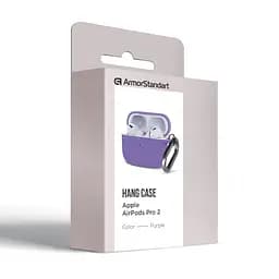 Силіконовий чохол для навушників Apple AirPods Pro 2 2022, Hang Case, фіолетовий, ультратонкий захисний кейс товщиною 2 мм, захист від подряпин, пилу та ударів, компактний, з карабіном для кріплення, ArmorStandart (ARM68595) - мініатюра 8