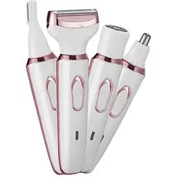 Жіноча акумуляторна бритва Daling DL-6049 4 в 1 триммер для брів бікіні 3Вт 600 мАг Білий/Рожевий