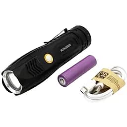 Светодиодный ручной аккумуляторный фонарь Yajia WD-218 переносной качественный фонарик Zoom Зум 18650