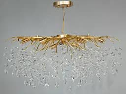 Колоритна новинка, кришталева підвісна люстра витягнутої форми, 10 ламп