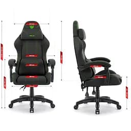 Комп'ютерне крісло Hell's HC-1014 Black-Green тканина - мініатюра 9