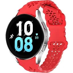 Ремінець для Samsung Galaxy Watch 4 Classic 42mm - червоний ширина кріплення 20мм силікон Watchbands Flower Five (W27-2WB62202667)