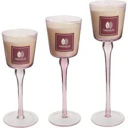 Набір парфумованих свічок Elen Dekor 3 шт.  пудровий (818-007)