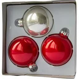 Набір ялинкових куль Linhai 3 шт D8 см скло в асортименті (390656-2)