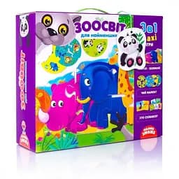 Розвиваючий набір 3 в 1 VLADI TOYS VT2901-04 Зоосвіт