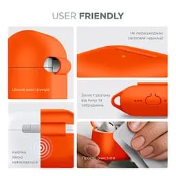 Силіконовий чохол для навушників Apple AirPods Pro 2 2022, Hang Case, помаранчевий, ультратонкий захисний кейс товщиною 2 мм, захист від подряпин, пилу та ударів, компактний, з карабіном для кріплення, ArmorStandart (ARM68594) - мініатюра 5