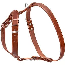 Шлея для собак Collar одинарна, шкіра, для міні на середніх порід, 40-56х57-65х2 см, коричневий (6366) - мініатюра 2