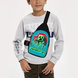 Сумка через плечо детская Minecraft Крипер 29х17 см сумка слинг для мальчика (02117)