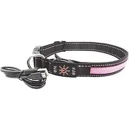 Ошейник для собак AnimAll LED S 2,5/30-40 см, розовый