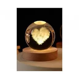 Стеклянный ночник хрустальный шар Сердце от юсб Crystal Ball