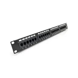 Патч-панель PiPo 24 порти UTP кат 5Е 19" 1U неекранована чорна Q25 (73-00884)