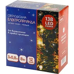 Электрогирлянда BPNY LED штора Звезды и луна 138LED 3х0.8 м 220V (116059)