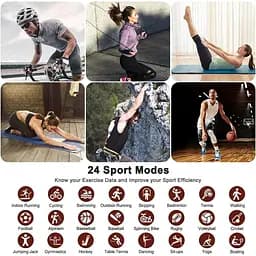 Смарт-годинник Ordtop фітнес-трекер 1.69-дюймовий HD-дисплей Fitness Armbanduhr - мініатюра 5