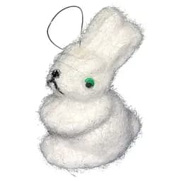 Ялинкова іграшка фігурка Кролик 9 см білий пінопласт(200367)