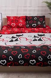 Підковдра Moon&Star Бязь Gold Люкс Love Cats Полуторна Євро 160x220 см - мініатюра 2
