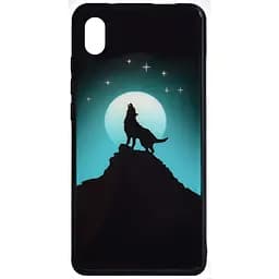 Чохол-накладка Toto Night Light Print Glass Case Xiaomi Redmi 7A Howling Wolf