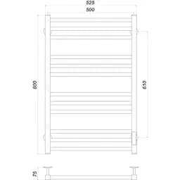 Рушникосушарка UNIO MS EU 800-500-12 BLK Модена чорна (22549) - мініатюра 4