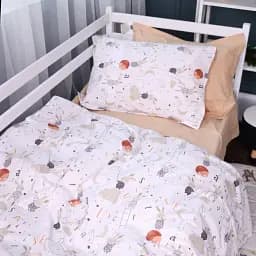 Наволочка MirSon Poplin Line Kids 06 Rabbit Alphabet 70х70 см темно-бежева (2200009716782) - мініатюра 3