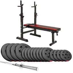 Набір Hop-Sport Premium з лавою HS-1080 та  штангою 99 кг