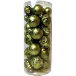 Набір ялинкових іграшок Chomik мікс 3-4.5 см 31 шт. оливковий (5900779877160_3)