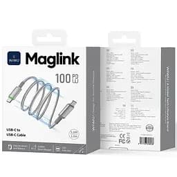 Дата кабель WIWU C084 Maglink Type-C to Type-C 100W 1 м Grey - мініатюра 4