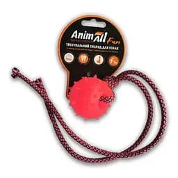 Игрушка AnimAll Fun пуля с канатом коралловая 8 см
