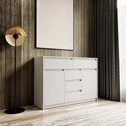 Комод для дома Flamecame без ручек c 2 дверцами и 5 ящиками из ДСП FT-227