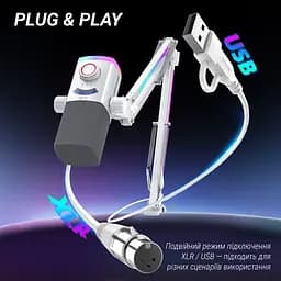 Мікрофон динамічний Fifine AM8PROTW USB/XLR White (AM8PROTW) - мініатюра 6