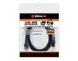 Кабель REAL-EL Pro USB - USB Type-B V 2.0 (M/M), 3 м, чорний (EL123500027) - мініатюра 2