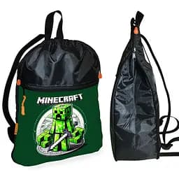 Рюкзак-мішок для взуття, спортивної форми Майнкрафт «Minecraft» дитяча сумка для змінки з розширювачем (01292)